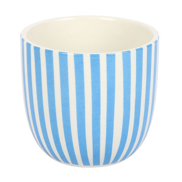 Blue “La Dolce Vita” Striped Plant Pot - BAMBI