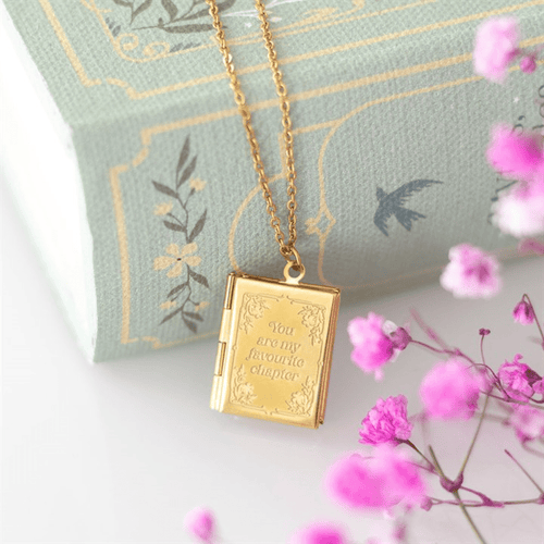 Book Locket Necklace – “You Are My Favourite Chapter” - BAMBI