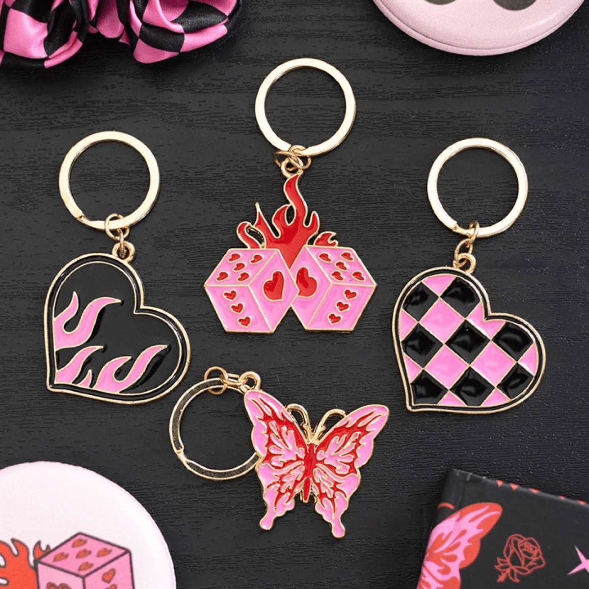 Checker Heart Chaos Keyring - BAMBI
