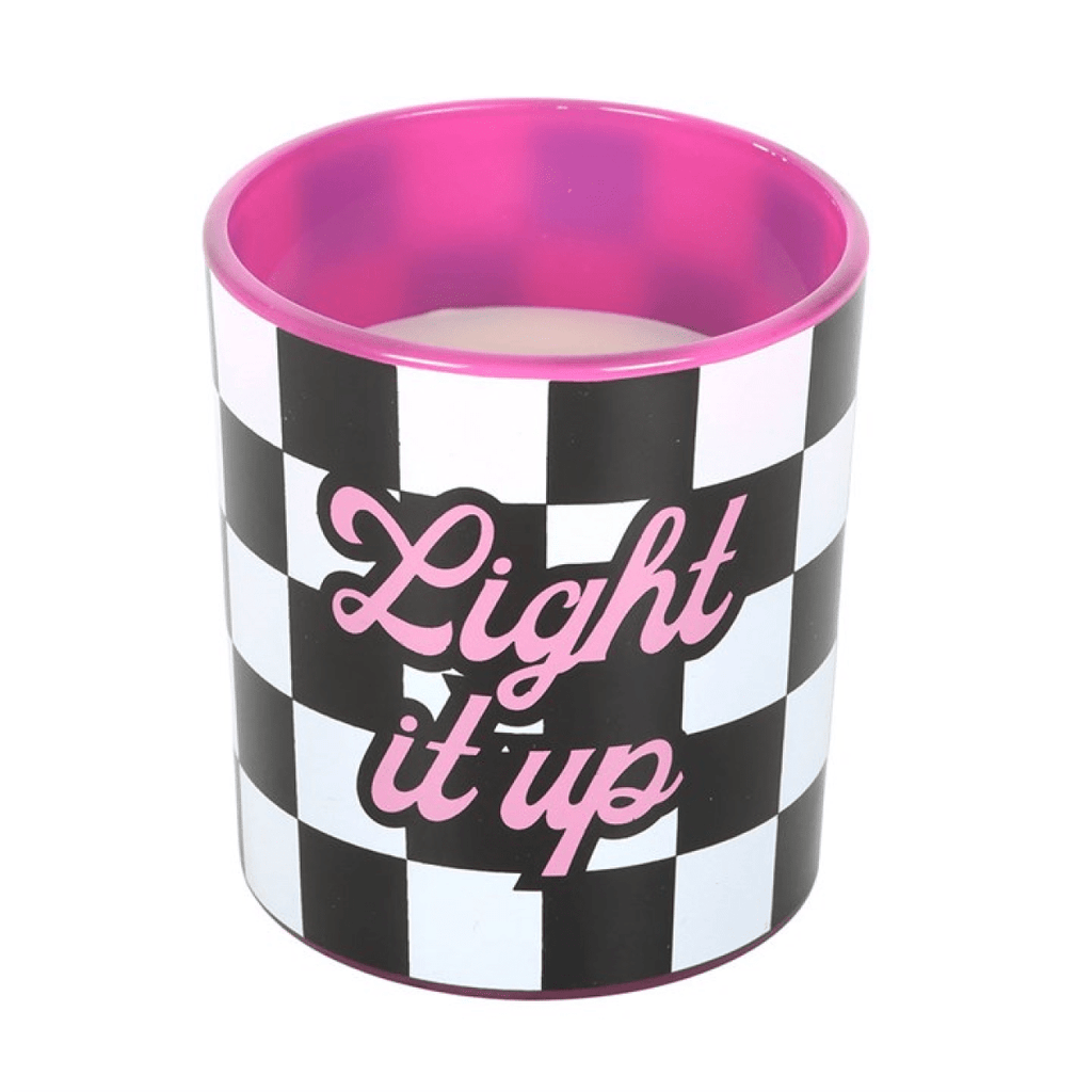 Checkerboard “Light It Up” Candle – Sweet Rebel Vibes - BAMBI