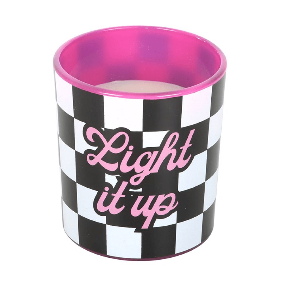 Checkerboard “Light It Up” Candle – Sweet Rebel Vibes - BAMBI