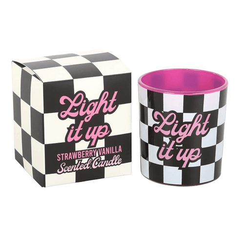 Checkerboard “Light It Up” Candle – Sweet Rebel Vibes - BAMBI