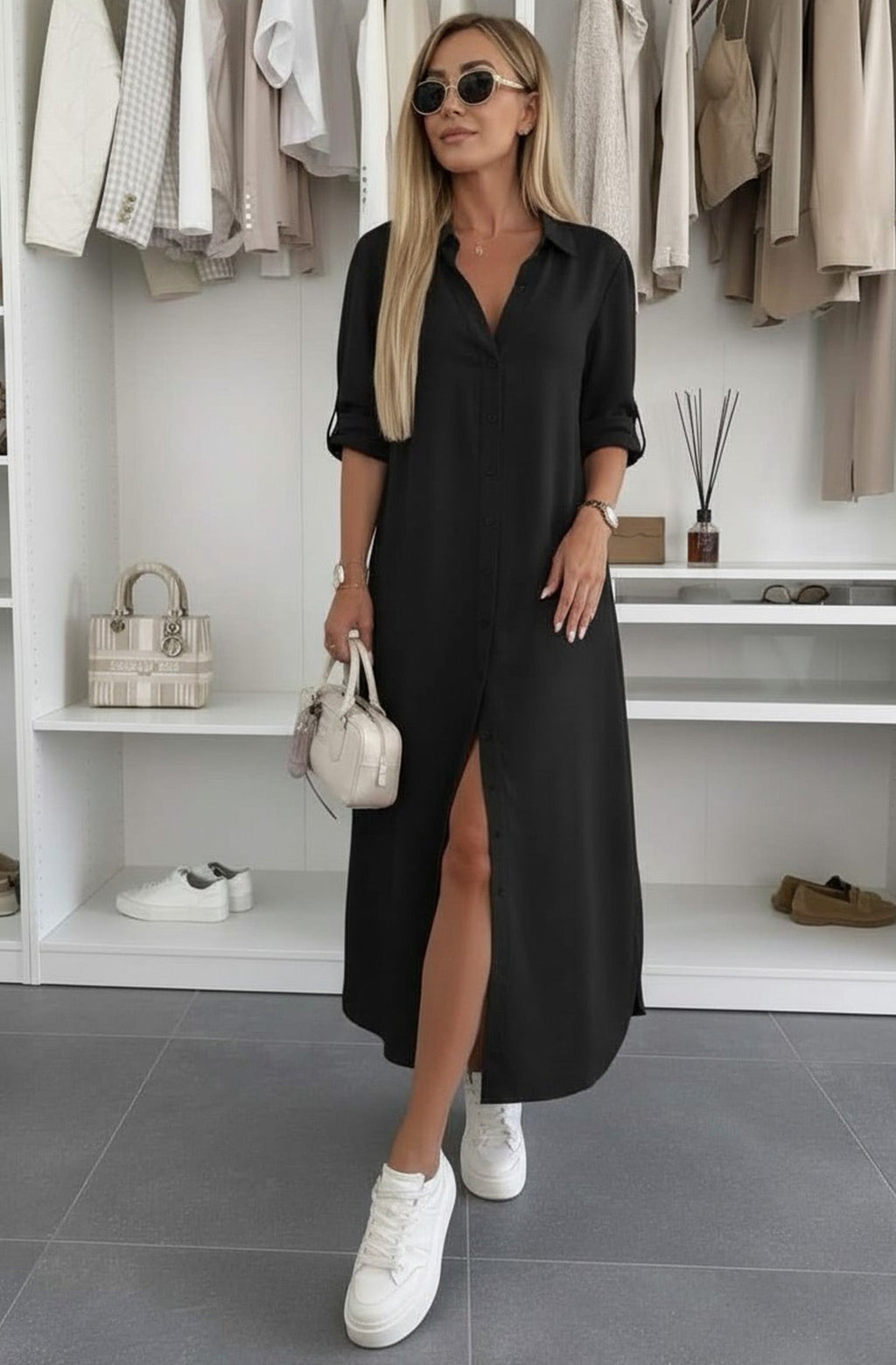 DAISY | Oversized Maxi Shirt Dress | One Size UK 8 - 14 - BAMBI