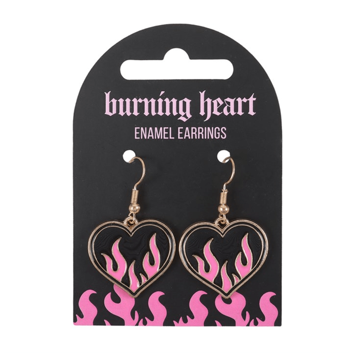 Flame Heart Drop Earrings - BAMBI