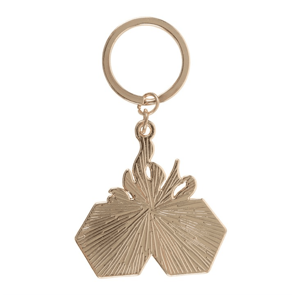 Flaming Dice Keyring – High - Stakes Rebel Charm - BAMBI