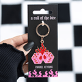 Flaming Dice Keyring – High - Stakes Rebel Charm - BAMBI