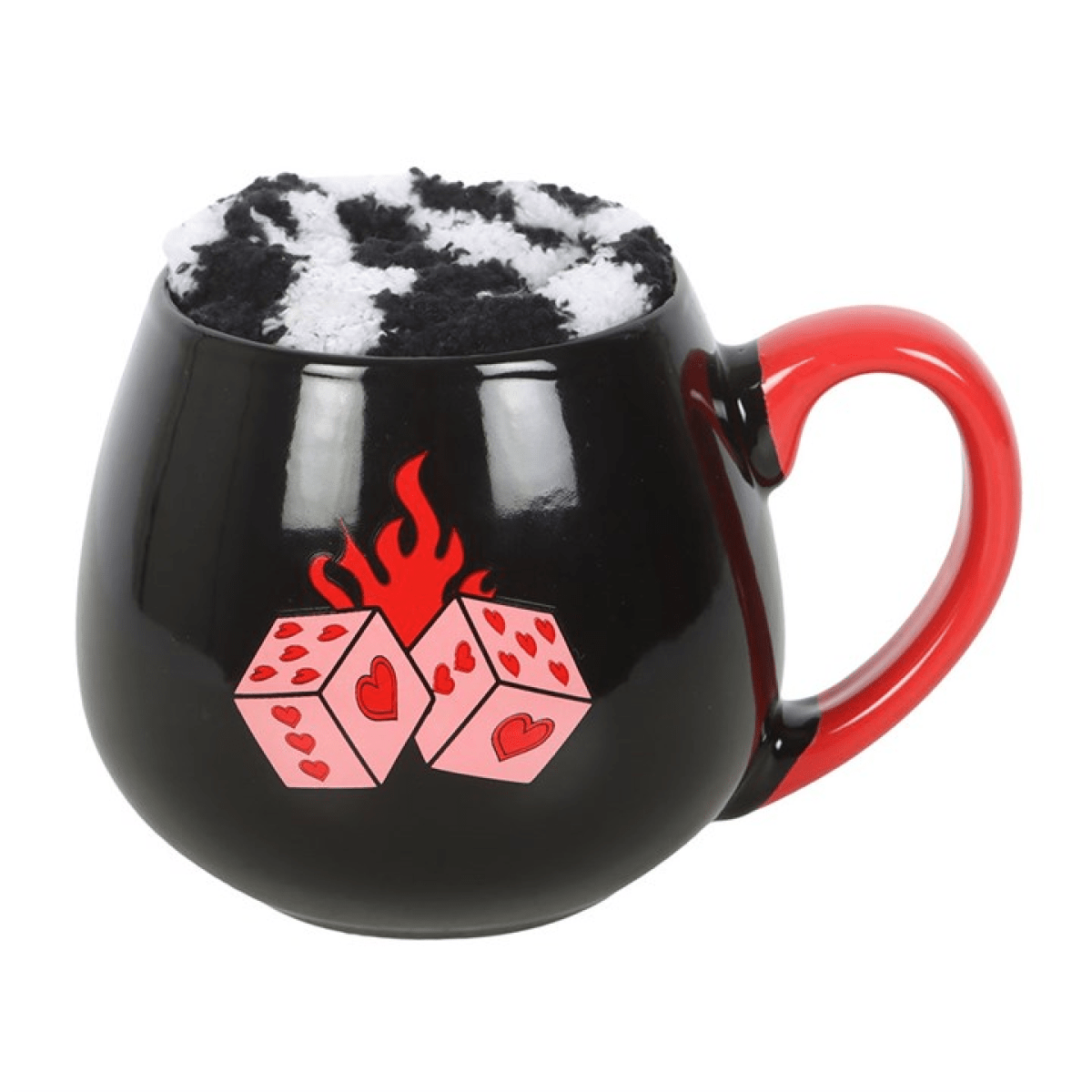 Flaming Dice Mug & Socks Gift Set – Cosy Rebel Bundle - BAMBI
