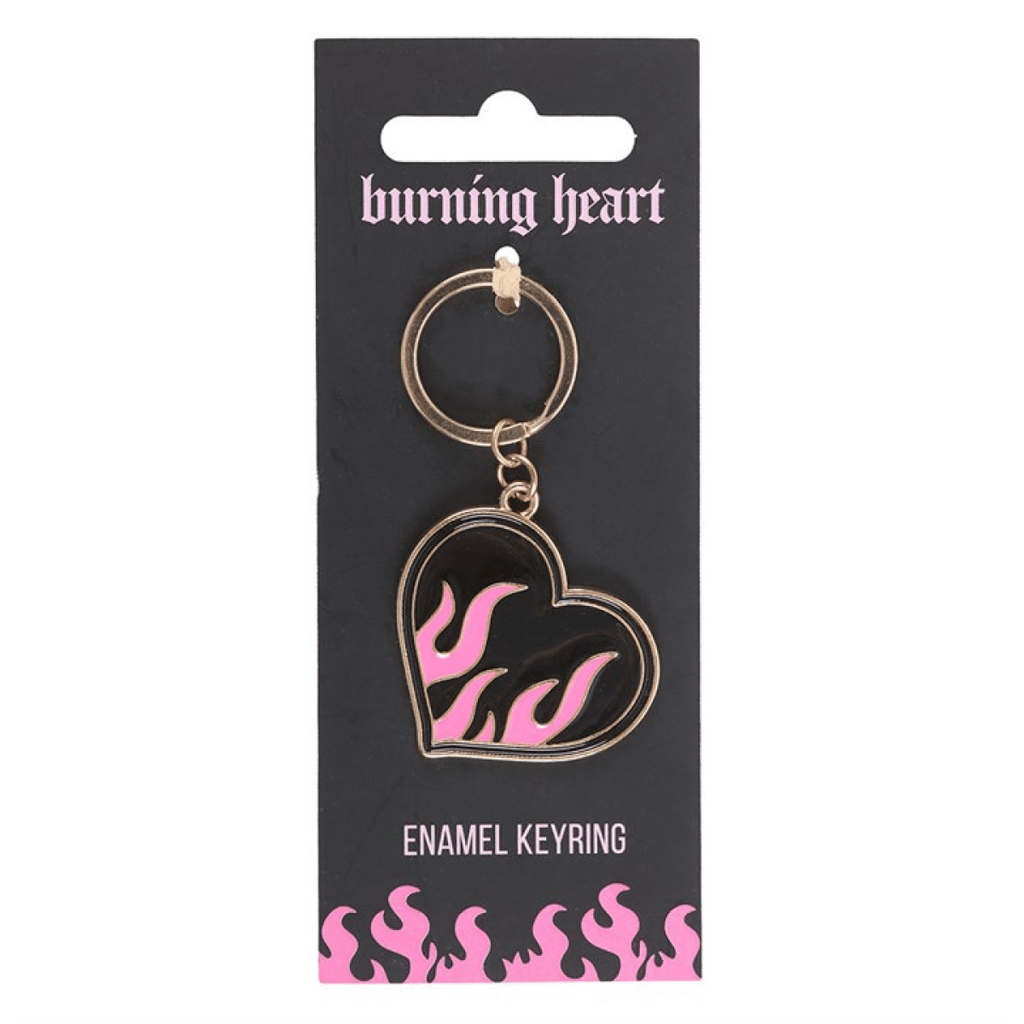 Flaming Heart Keyring – Bold Rebel Charm - BAMBI