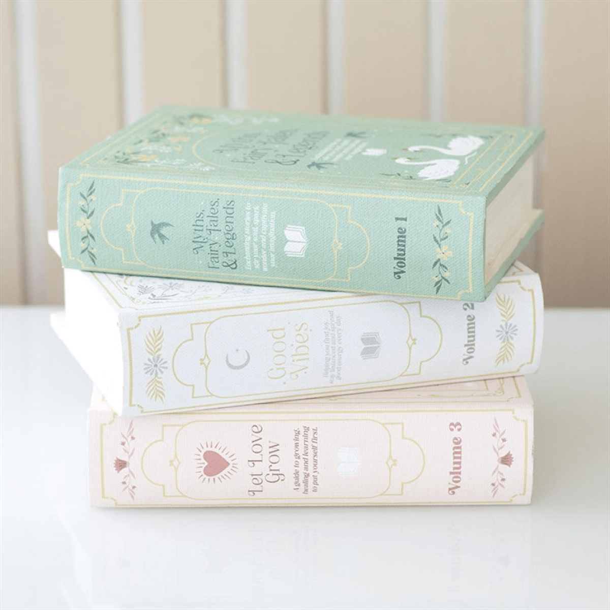 "Good Vibes" White Book Shaped Storage Box - BAMBI