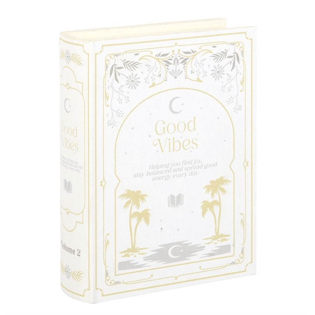 "Good Vibes" White Book Shaped Storage Box - BAMBI