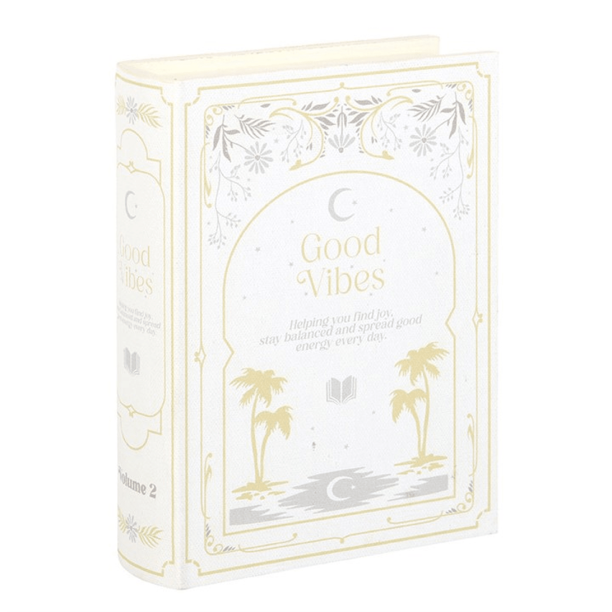 "Good Vibes" White Book Shaped Storage Box - BAMBI