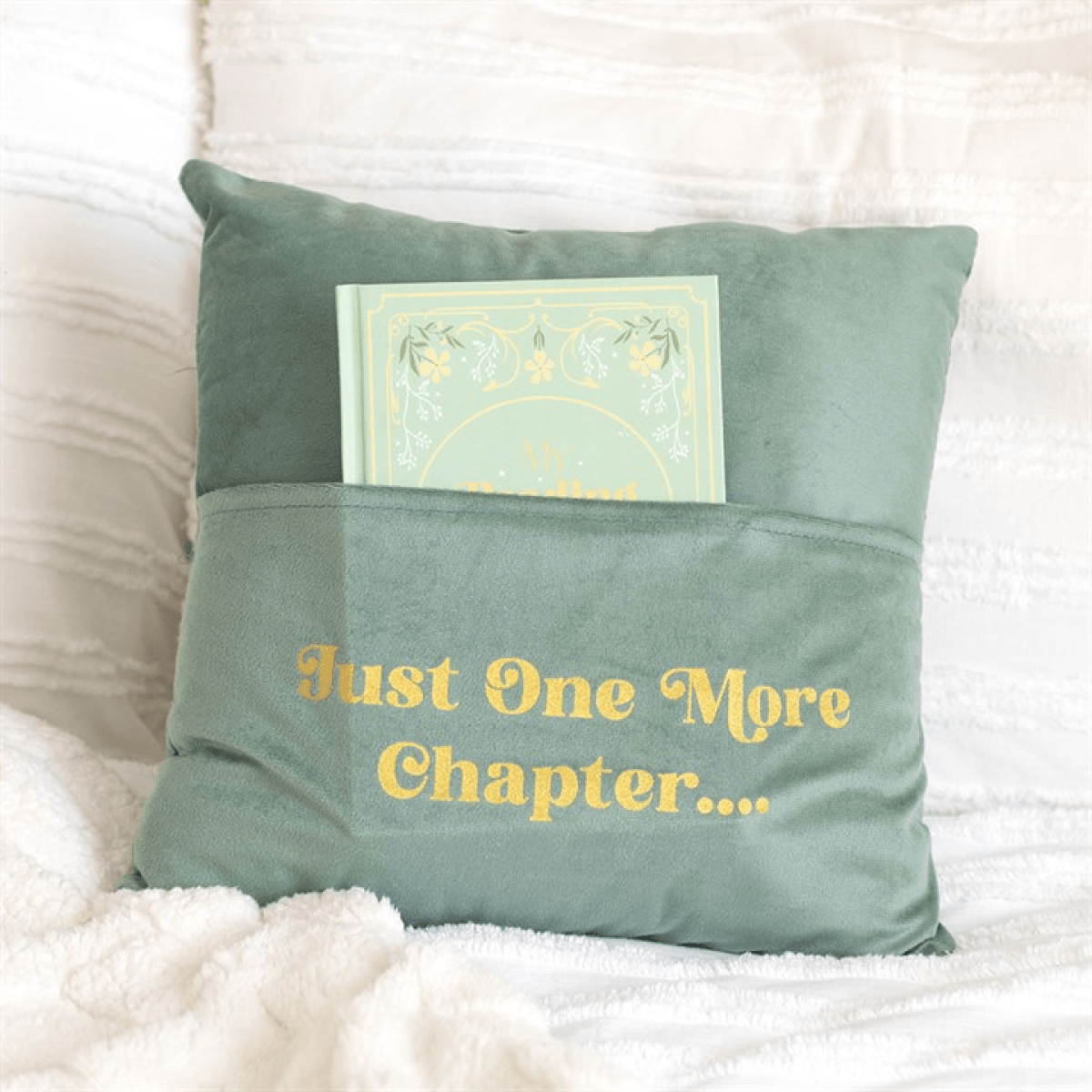 Just One More Chapter Cushion with Book Pocket - BAMBI
