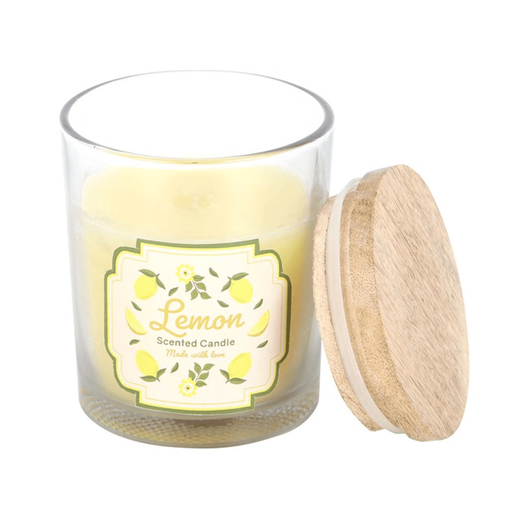 Lemon Scented Candle with Wooden Lid - BAMBI