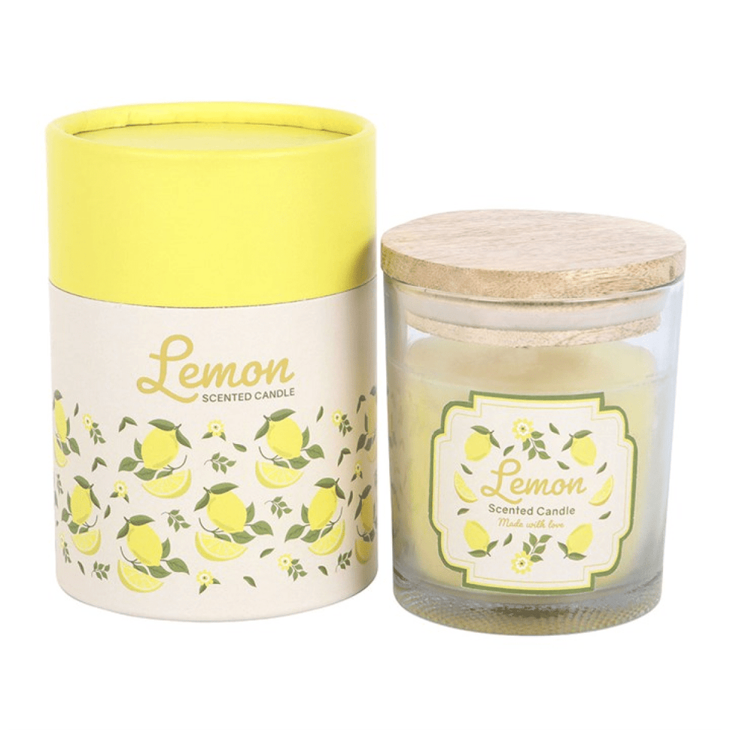 Lemon Scented Candle with Wooden Lid - BAMBI
