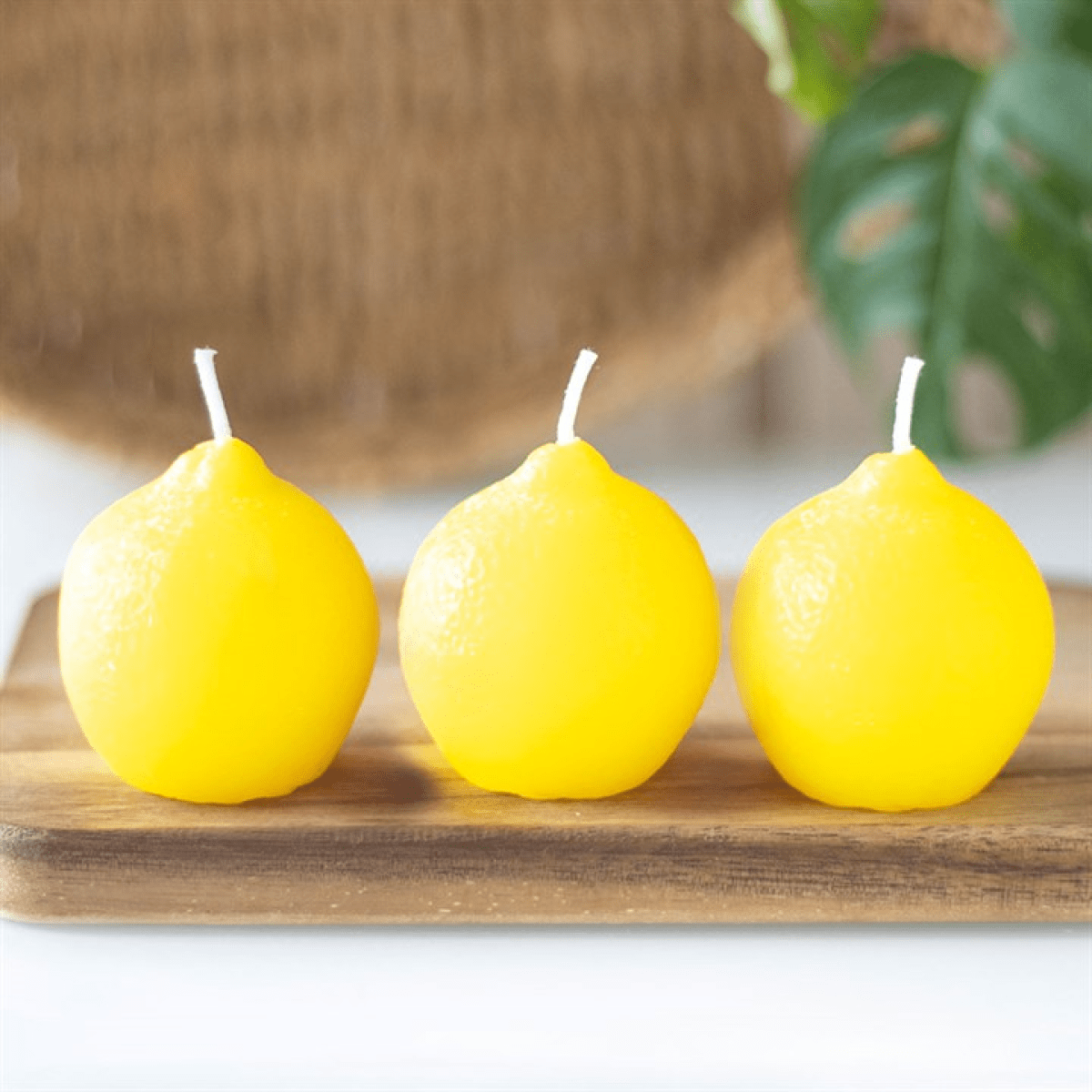 Lemon - Shaped Candle Set (3 Pack) - BAMBI