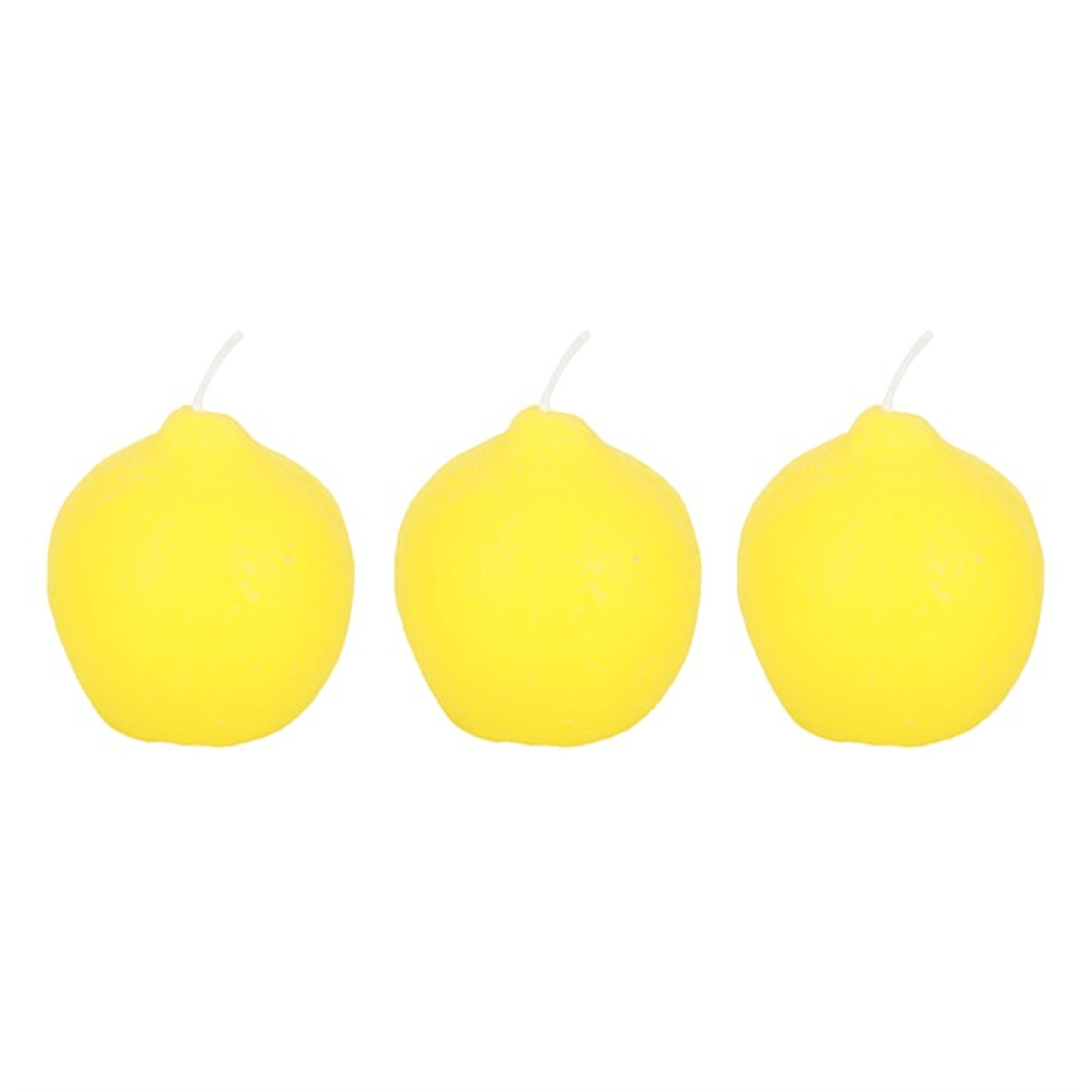 Lemon - Shaped Candle Set (3 Pack) - BAMBI