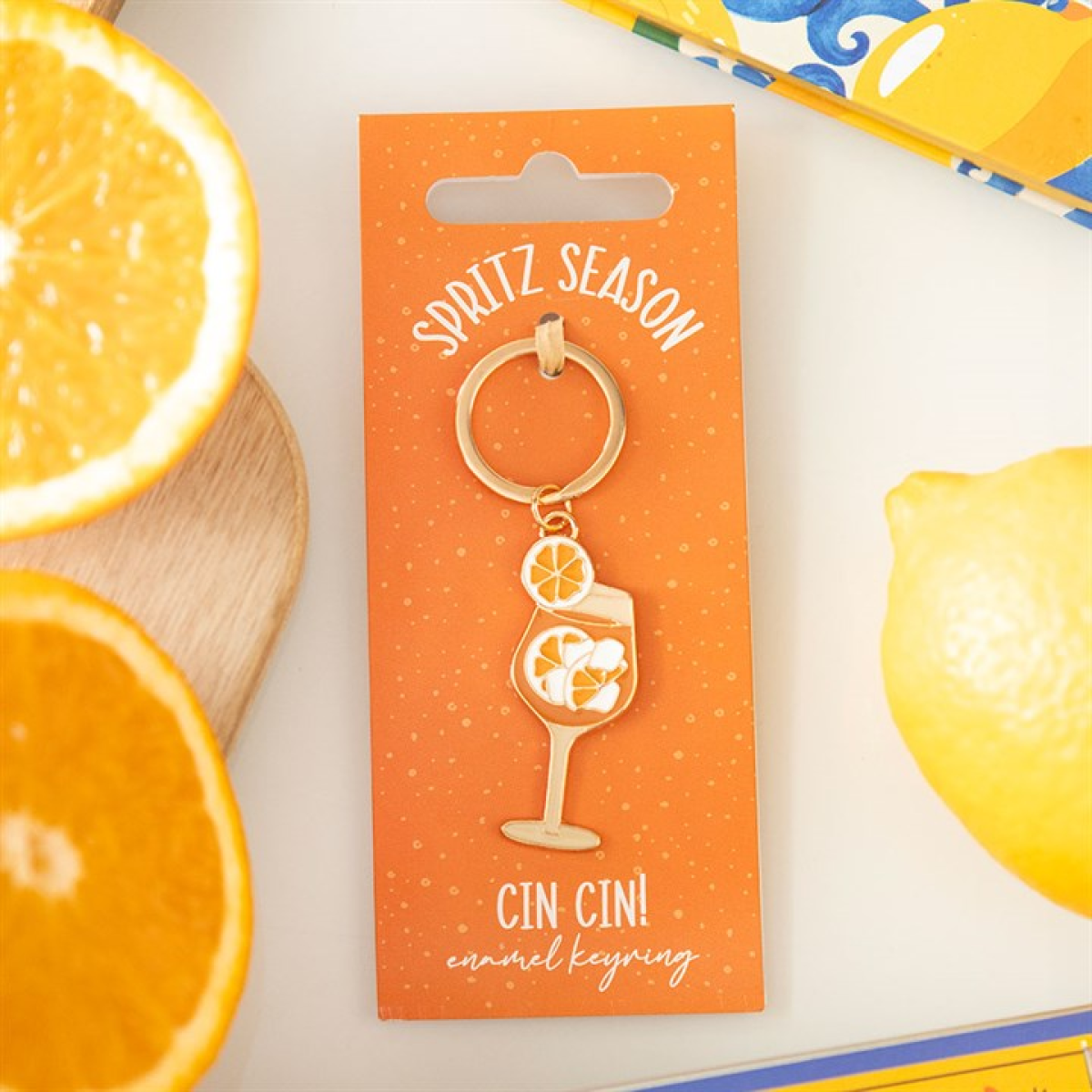 “Spritz Season” Enamel Keyring