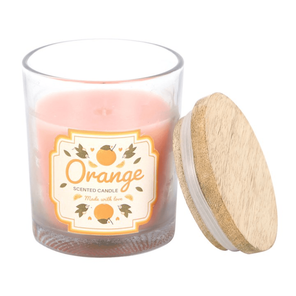 Orange Scented Candle with Wooden Lid - BAMBI