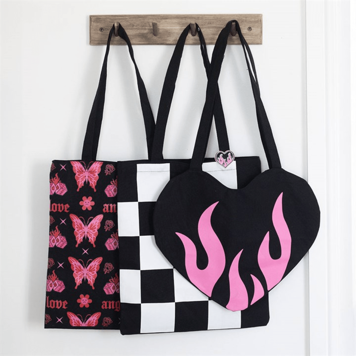 Pop - Punk Heart Checkerboard Tote - BAMBI