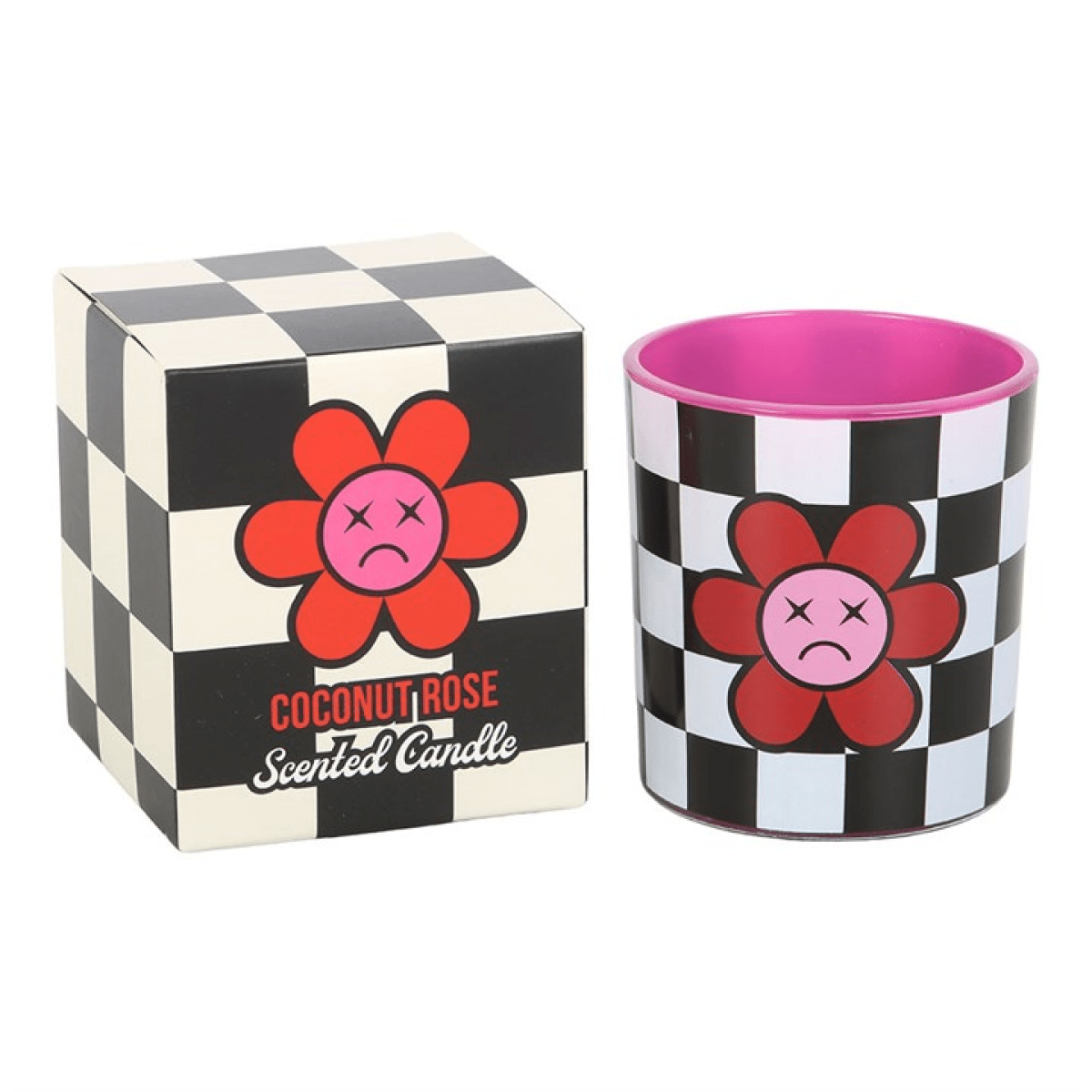 Sad Bloom Checkerboard Candle - BAMBI
