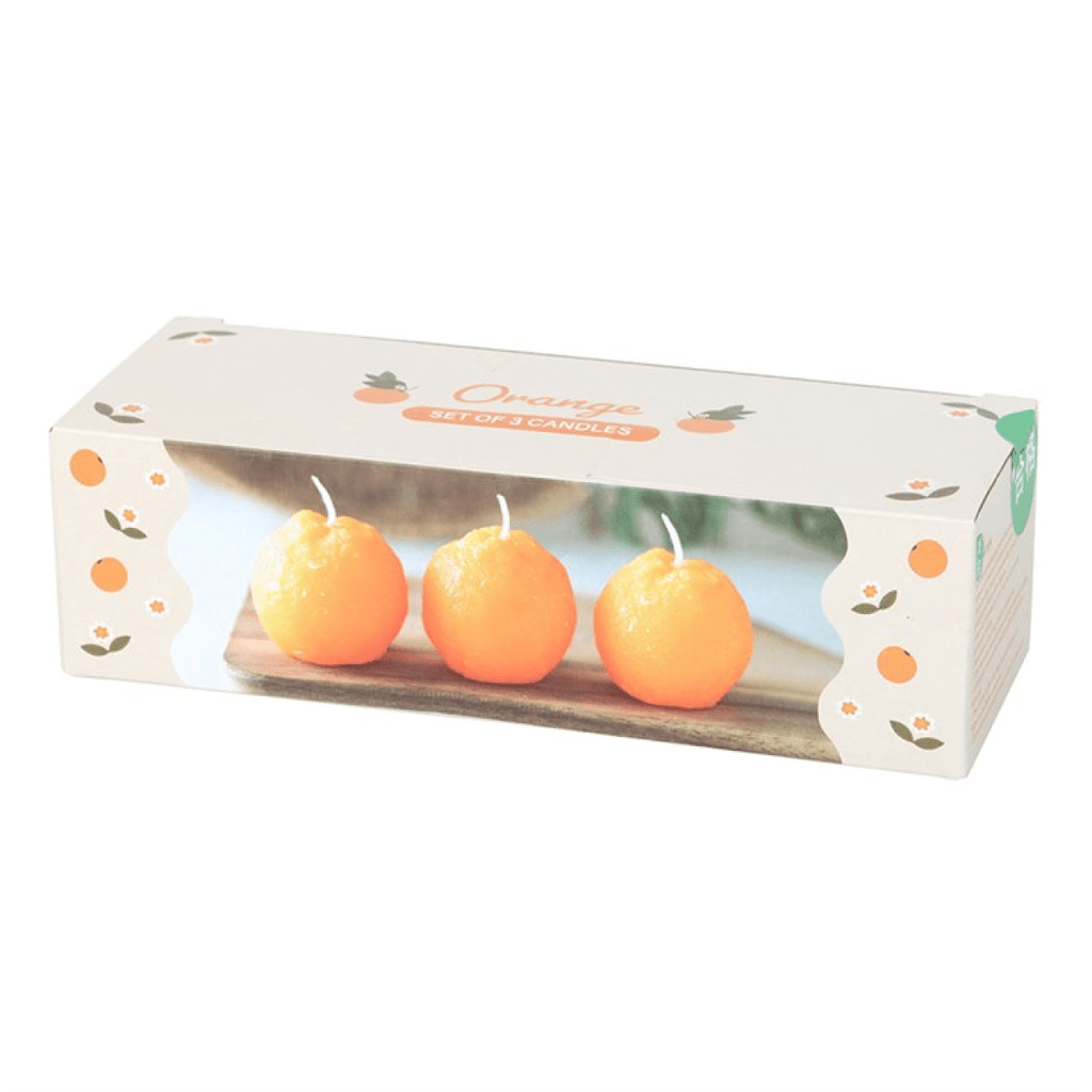 Set of 3 Orange Shaped Candles - BAMBI