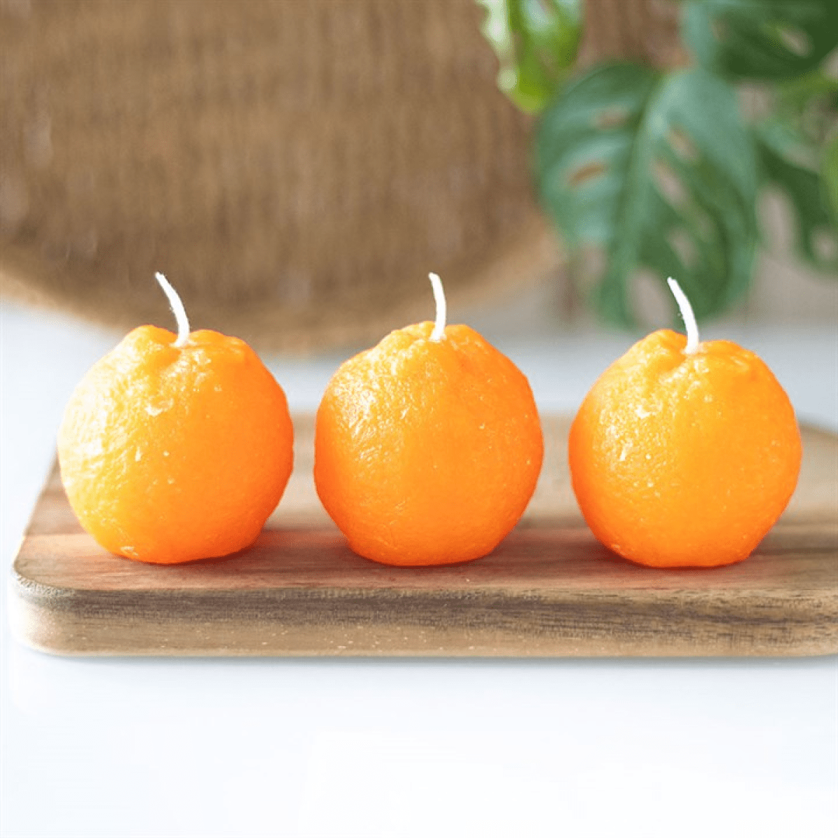 Set of 3 Orange Shaped Candles - BAMBI