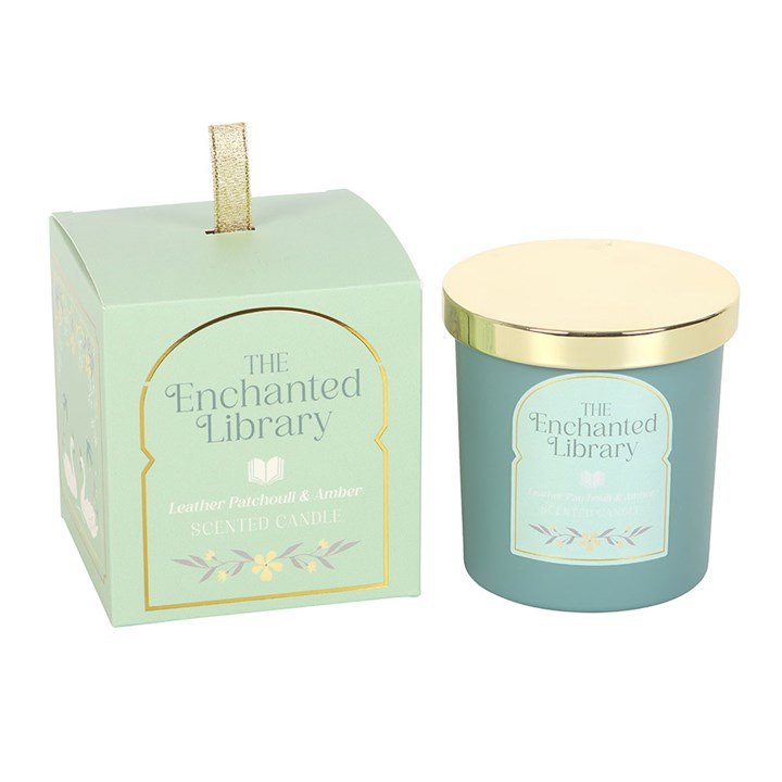 The Enchanted Library Leather, Patchouli & Amber Candle - BAMBI