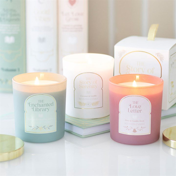 The Enchanted Library Leather, Patchouli & Amber Candle - BAMBI