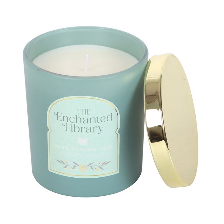 The Enchanted Library Leather, Patchouli & Amber Candle - BAMBI