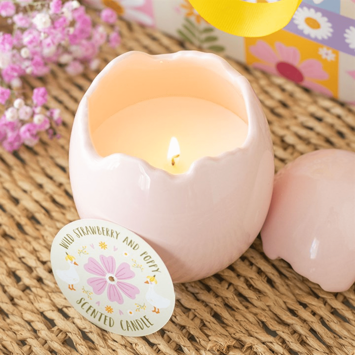 Wild Strawberry & Poppy Egg Shaped Candle - BAMBI