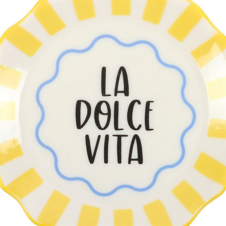 Yellow Striped La Dolce Vita Trinket Dish - BAMBI